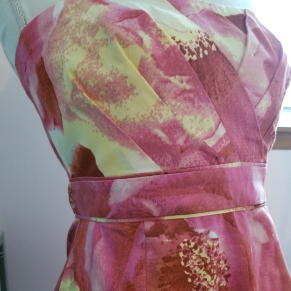 Pink and yellow strapless dress size 6 NY&CO